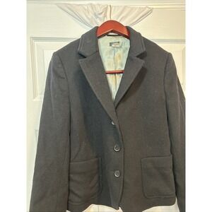 J‎ Crew Blazer Schoolboy Wool Blend Black Preppy Academia Medium Career Cropped